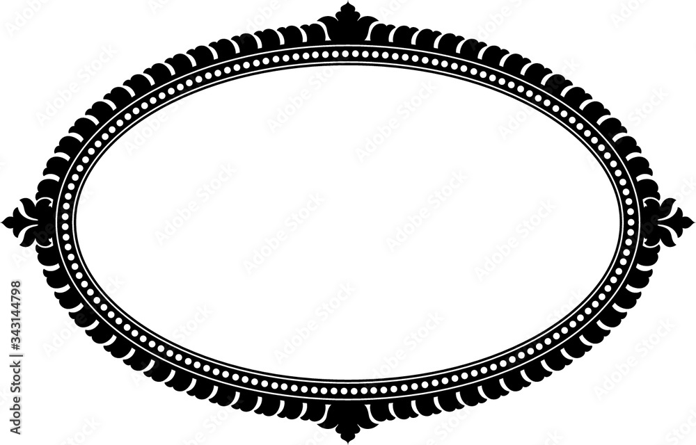 oval frame on white background
