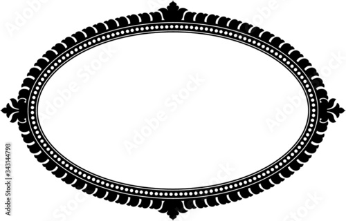 oval frame on white background