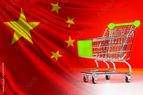 Empty shopping cart on the ...