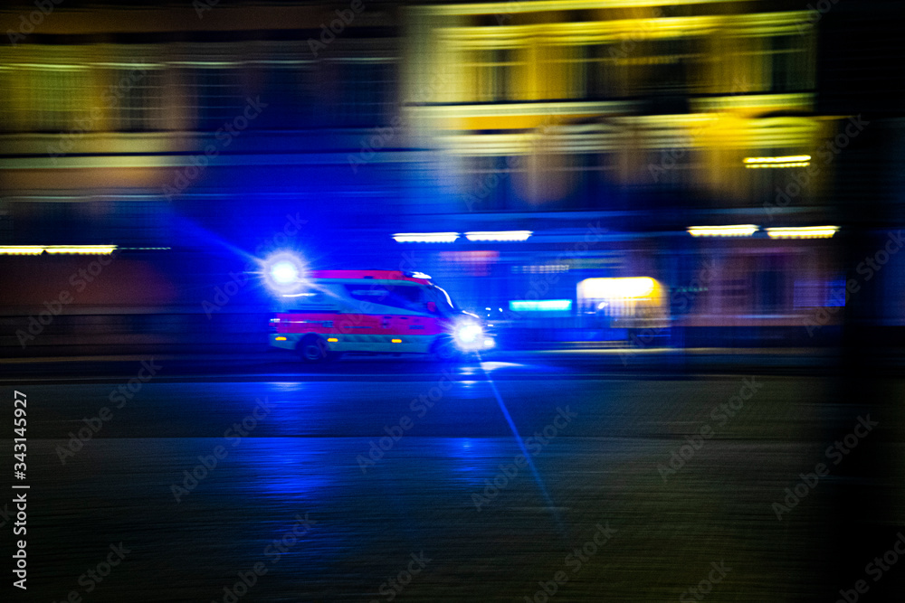 An ambulance responding in Helsinki An ambulance responding in Helsinki
