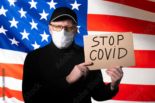 A man in a protective mask ...