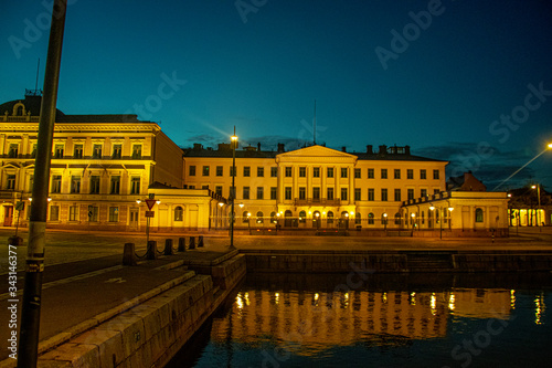 Presidential palace in Helsinki at night