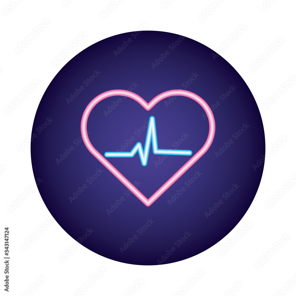 heart cardio neon style icon heart cardio neon style icon