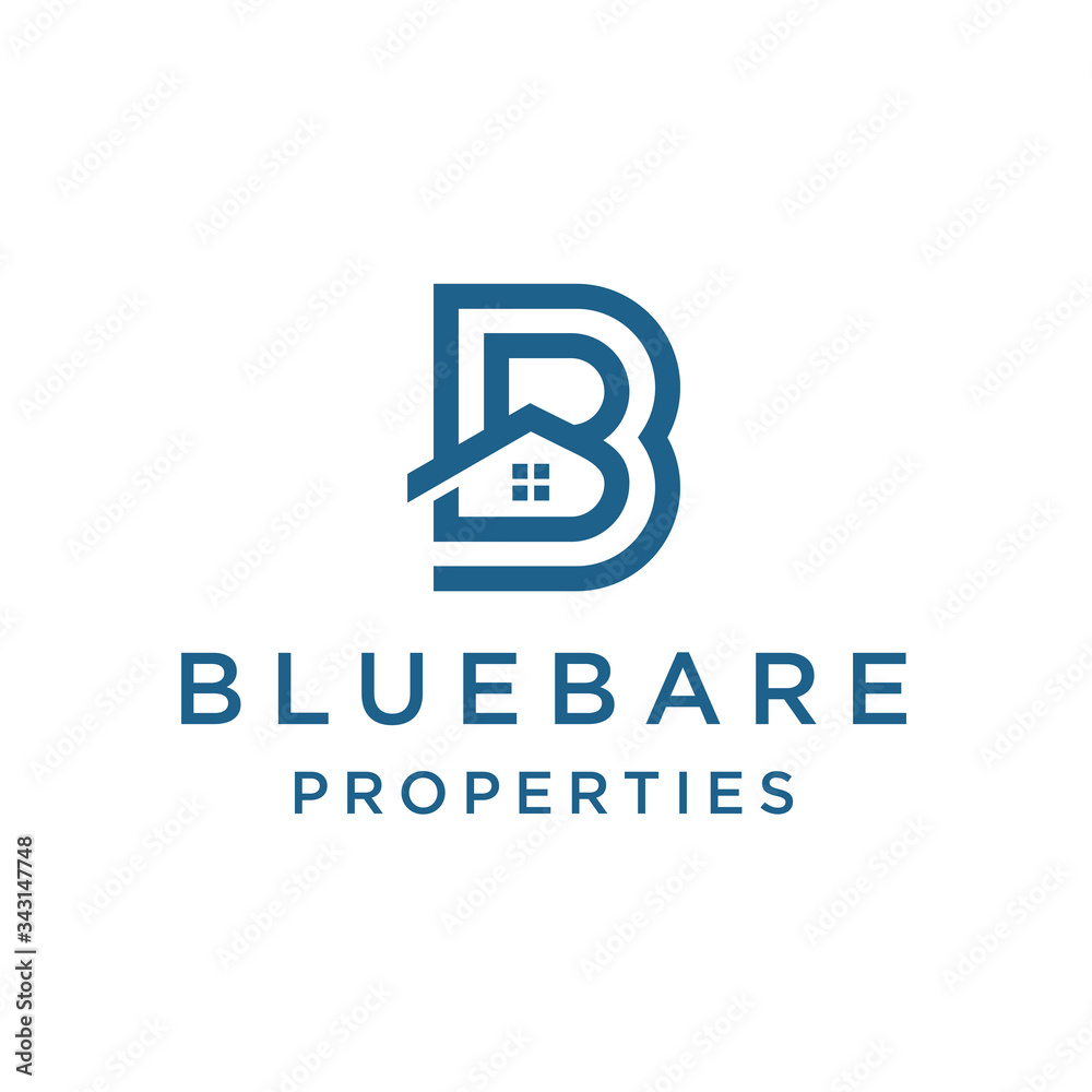 Letter B logo design House luxury Monogram. Professional initial Home design. Premium Business typeface.Initial B Real Estate. Alphabet symbol and sign.