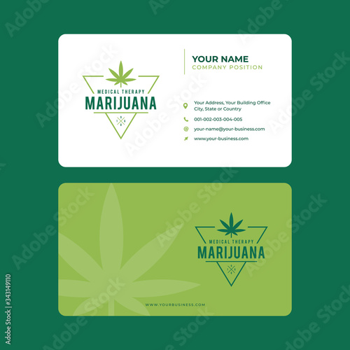 Marijuana Health Care Business Card Design in vector eps 10