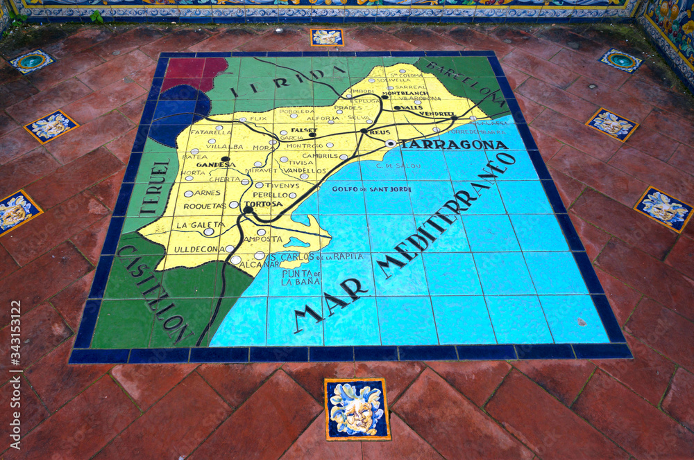 Fototapeta premium Ceramic map tiles in Seville