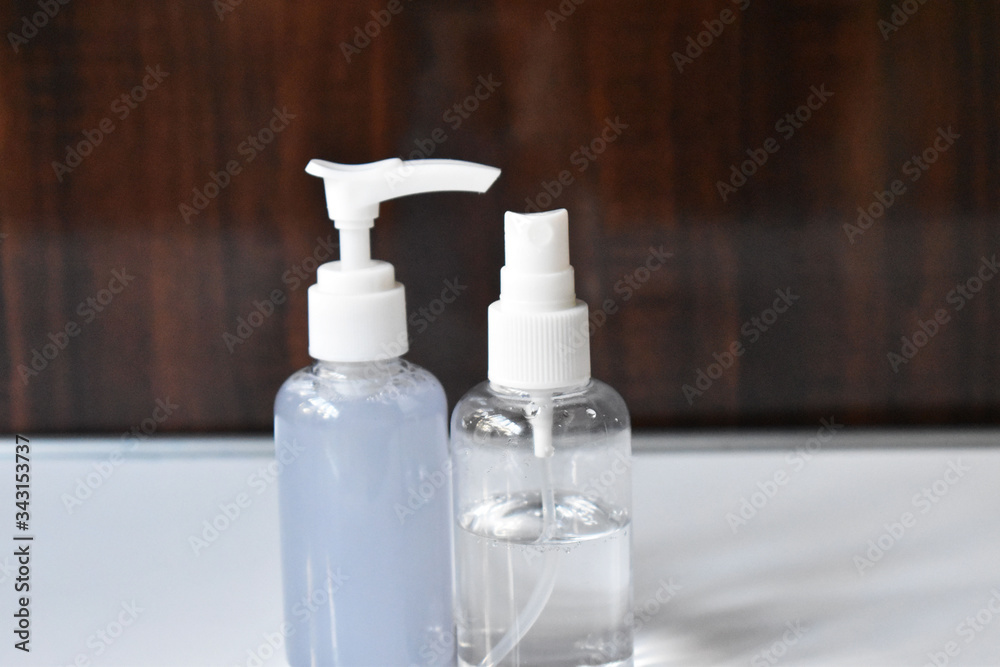 Set of two bottles with sanitizer Set of two bottles with sanitizer