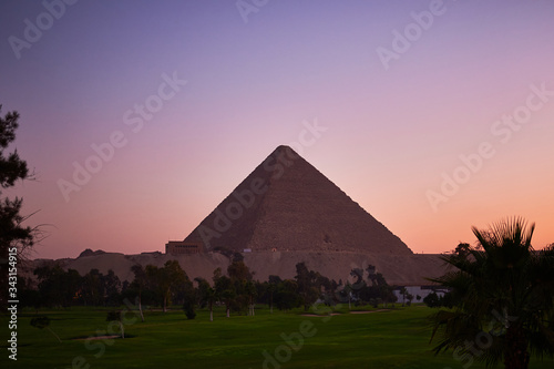 Egypt pyramid at sunset