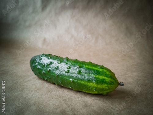 Fresh green cucumber on a dark background