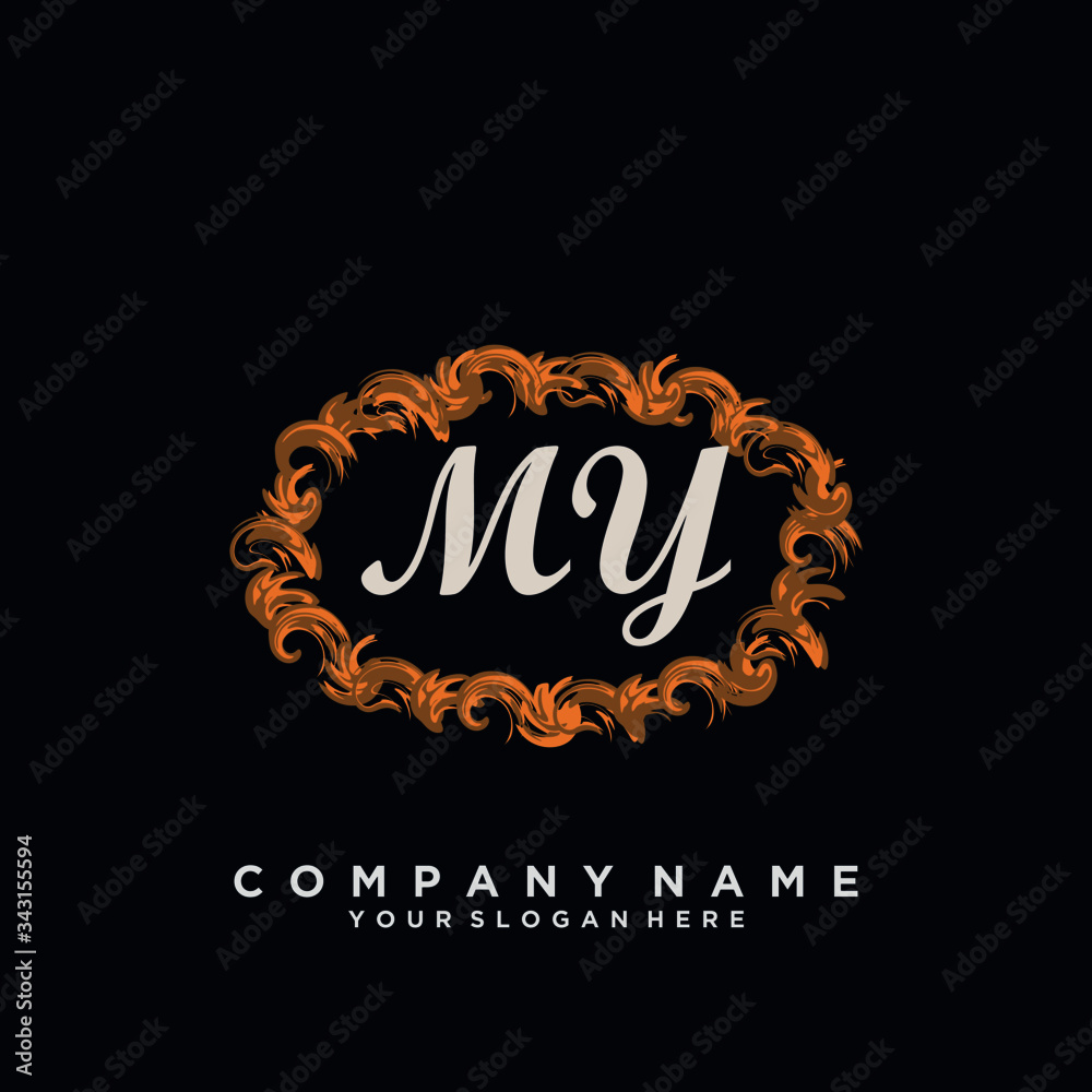 Initial Letter MY Logo With circle Template Vector Initial Letter MY Logo With circle Template Vector