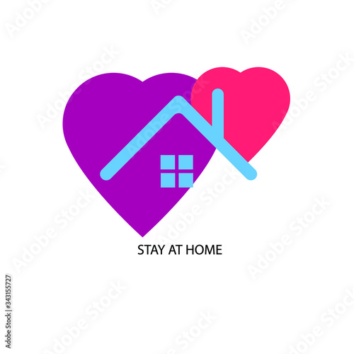 Stay at home. Coronavirus Covid-19, quarantine motivational phrase.