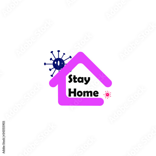 Stay at home. Coronavirus Covid-19, quarantine motivational phrase.