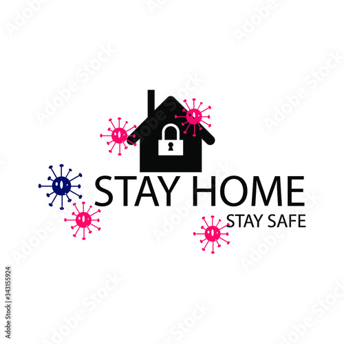 Stay at home. Coronavirus Covid-19, quarantine motivational phrase.