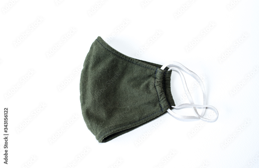 A black cloth mask in a white scene A black cloth mask in a white scene