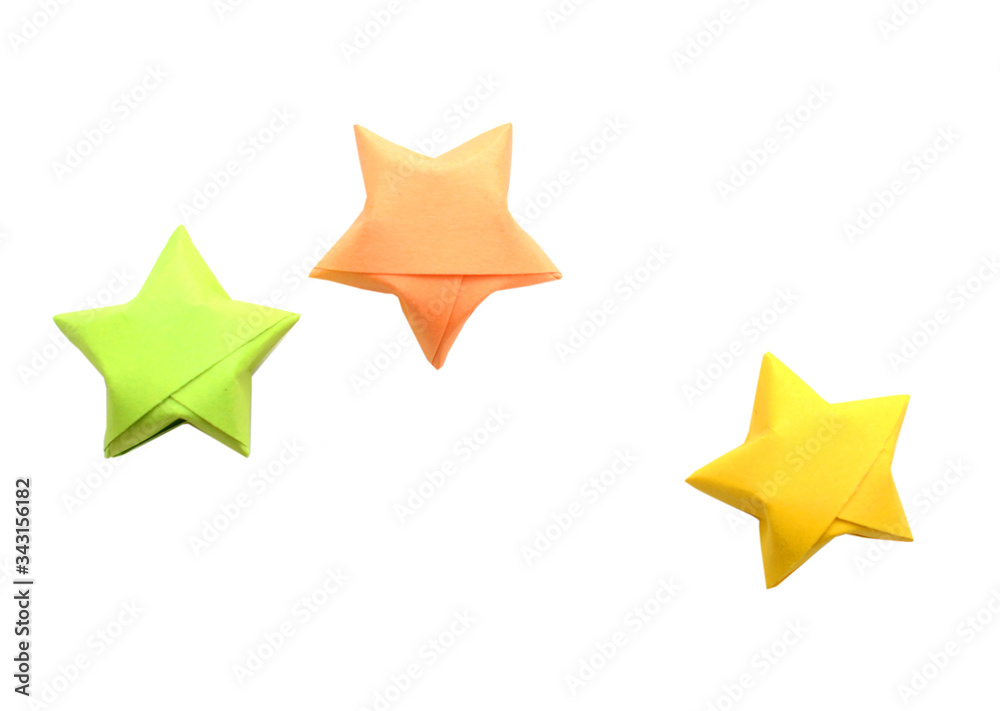 Lucky origami star isolated white background Lucky origami star isolated white background