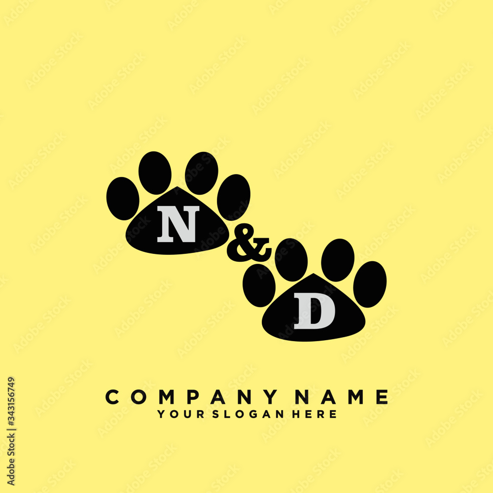Initial Letter ND Logo With circle Template Vector Initial Letter ND Logo With circle Template Vector