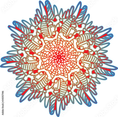 New modern design template of flower mandala illustration, icon or symbol. For Stickers, Labels, Tags, Stamps, Clipart, Gift Wrapping Paper, T-shirt model design