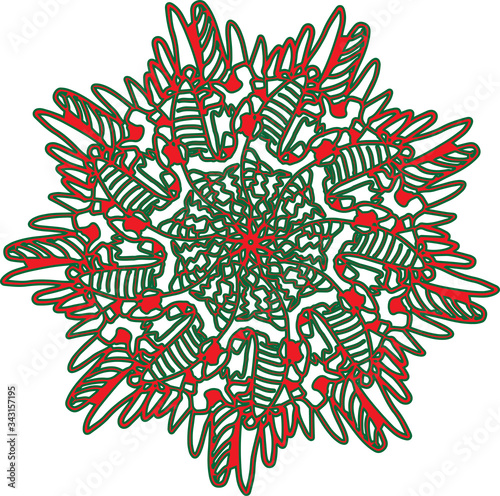 Artistic design template of christmas decoration background, illustration, icon or symbol. For Stickers, Labels, Tags, Stamps, Clipart, Gift Wrapping Paper, T-shirt model design