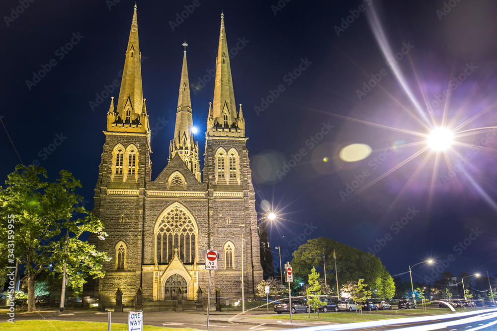 Naklejka premium St Patrick's Cathedral Melbourne the cathedral church of the Roman Catholic Archdiocese of Melbourne in Victoria