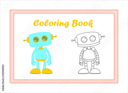 Coloring book robot kindergarten dexterity development