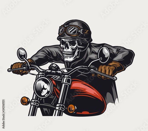 Colorful motorcycle vintage concept