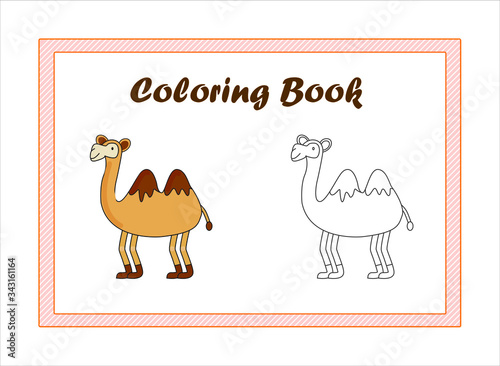 Coloring book camel kindergarten dexterity development