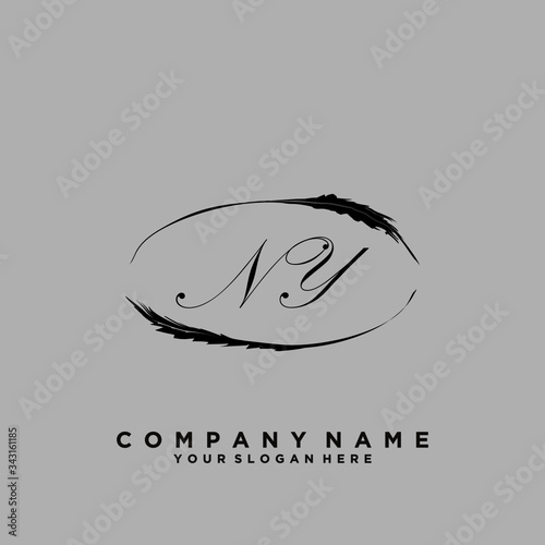 Initial Letter NY Logo With circle Template Vector