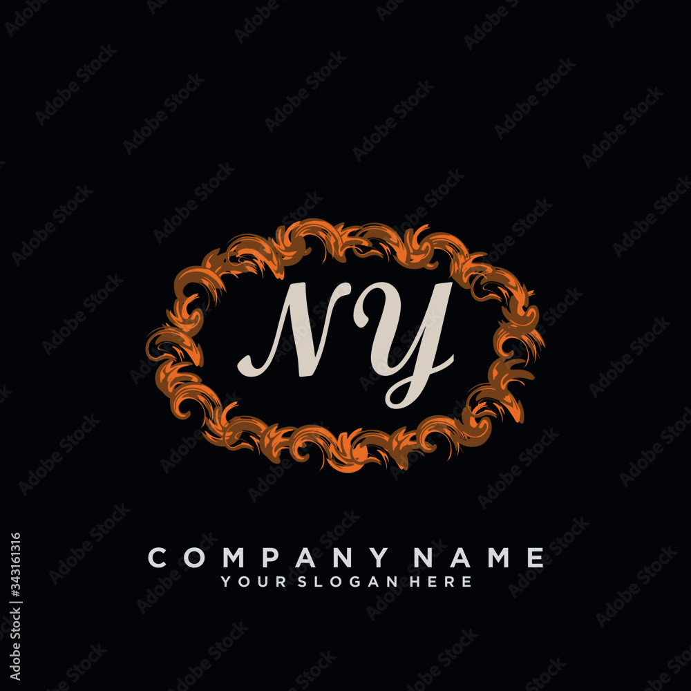 Initial Letter NY Logo With circle Template Vector Initial Letter NY Logo With circle Template Vector
