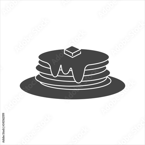 Pancake vector icon on white isolated background.