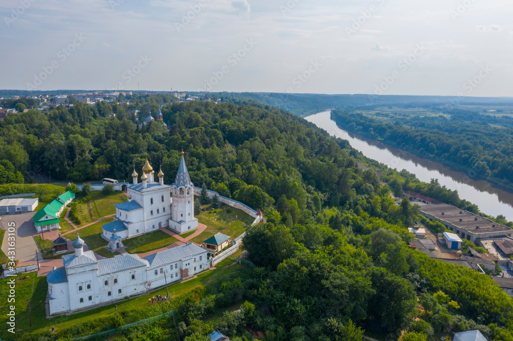 aerial view of Gorojovets Monastery in Russia