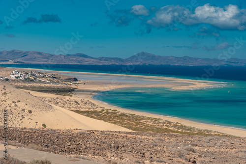 Fototapeta Naklejka Na Ścianę i Meble -  panorama island Fuerteventura south area of calm coast