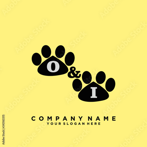 Initial Letter OI Logo With circle Template Vector
