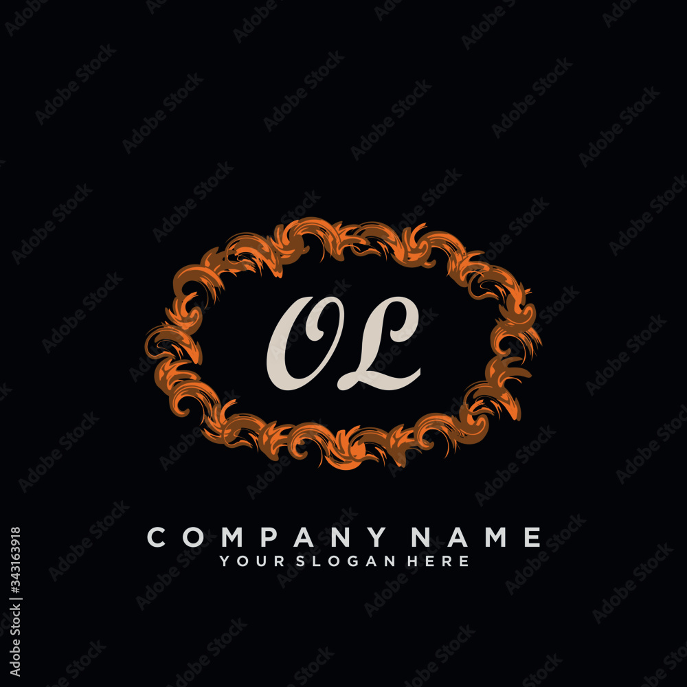 Initial Letter OL Logo With circle Template Vector Initial Letter OL Logo With circle Template Vector