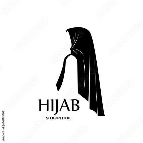 hijab women black silhouette vector icons app-vector