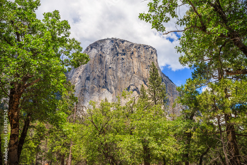 El Capitan seen from the valley floor in Yosemite National Park