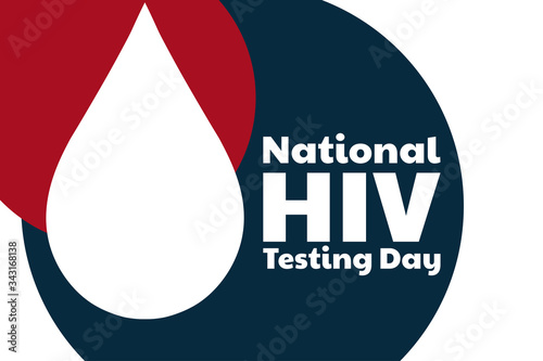 National HIV Testing Day concept. Template for background, banner, card, poster with text inscription. Vector EPS10 illustration.