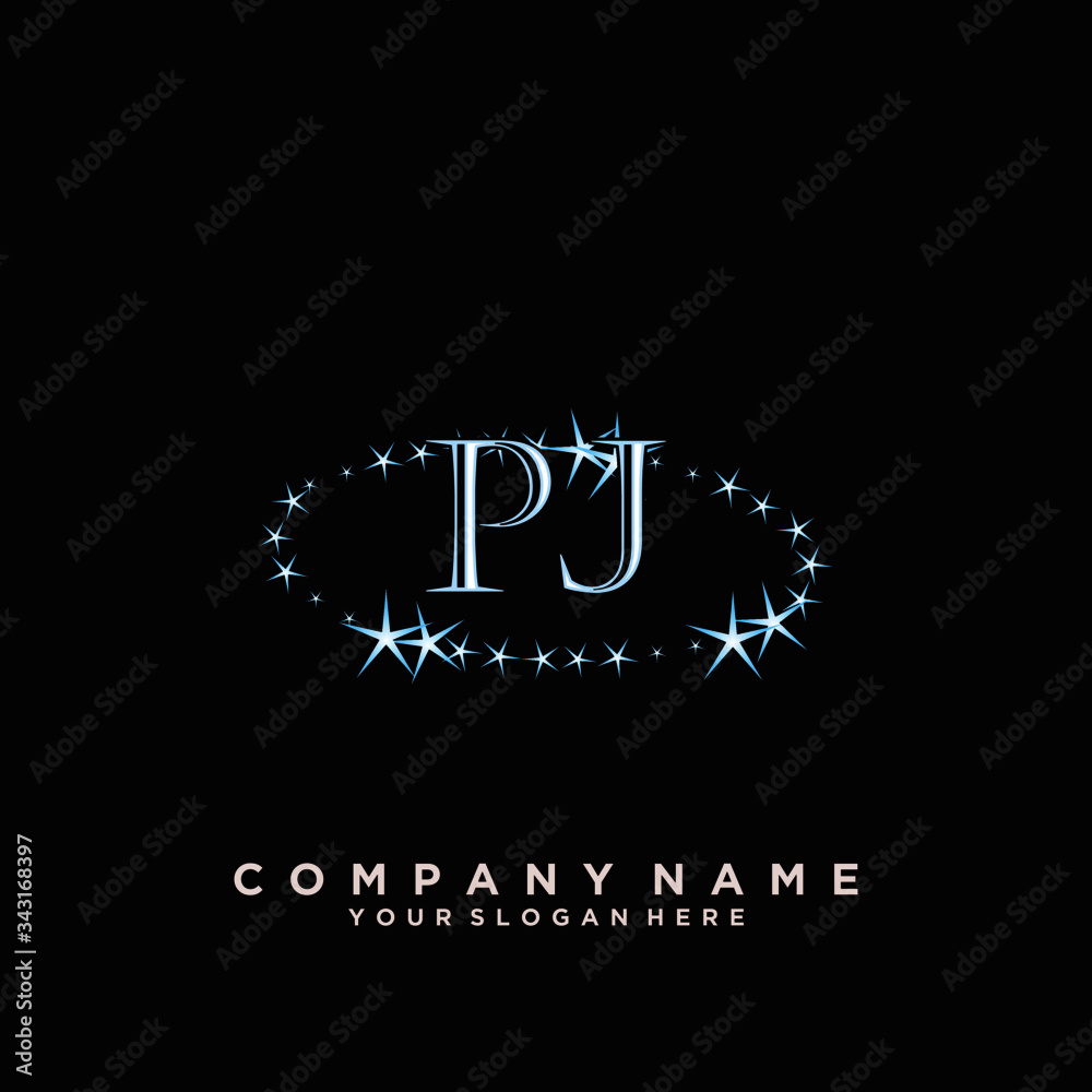 Initial Letter PJ Logo With circle Template Vector