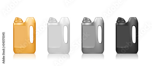 Set of Realistic Jerry Can Mockups isolated on white background