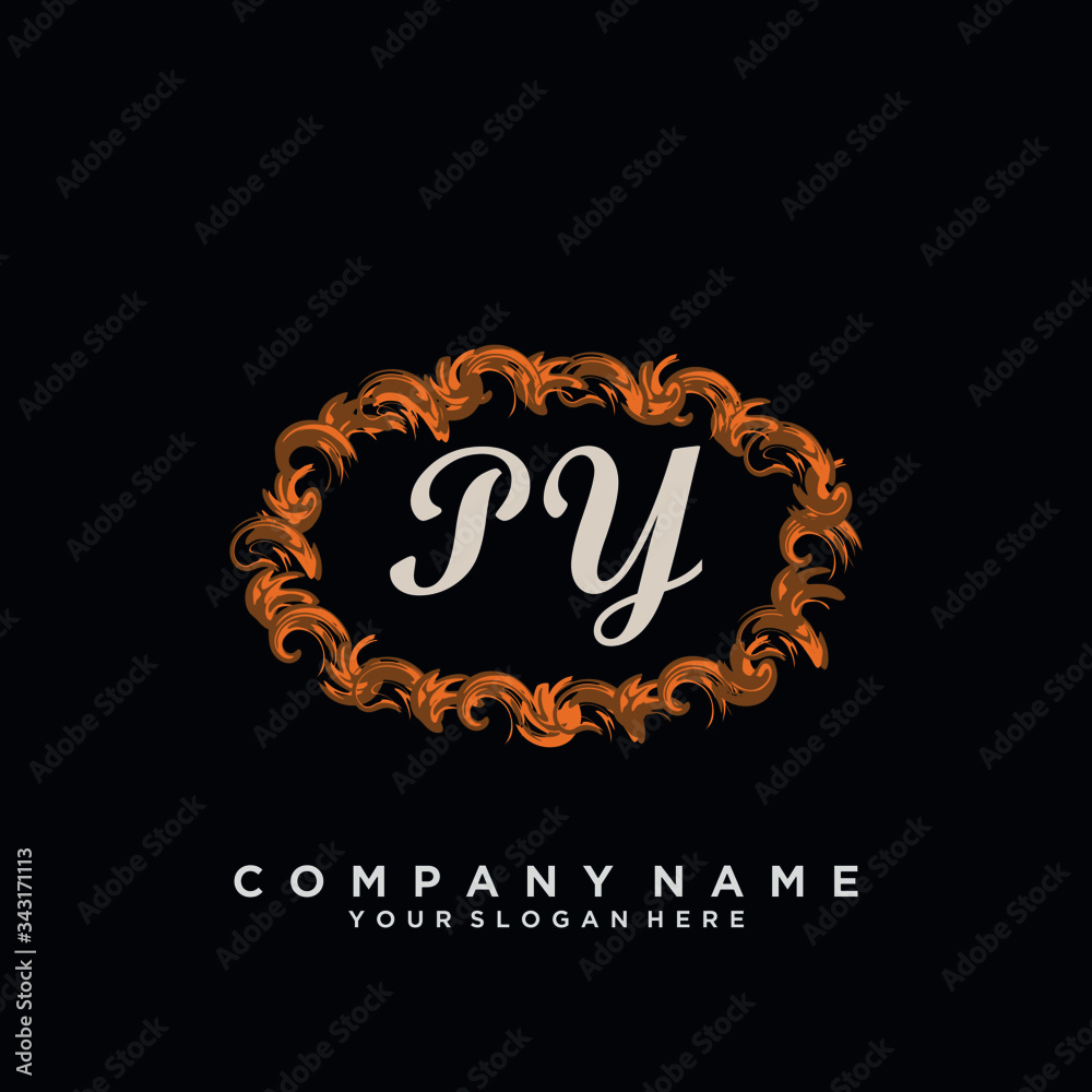Initial Letter PY Logo With circle Template Vector Initial Letter PY Logo With circle Template Vector