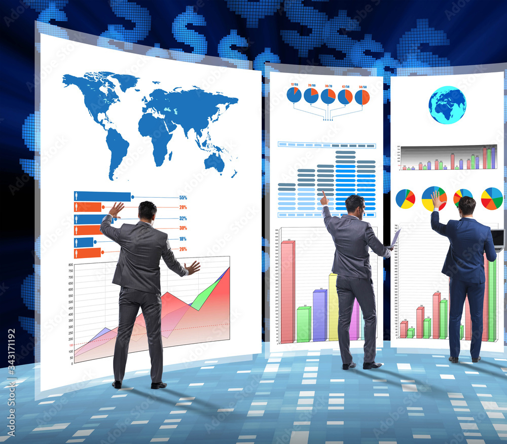Concept of business charts and finance visualisation Concept of business charts and finance visualisation