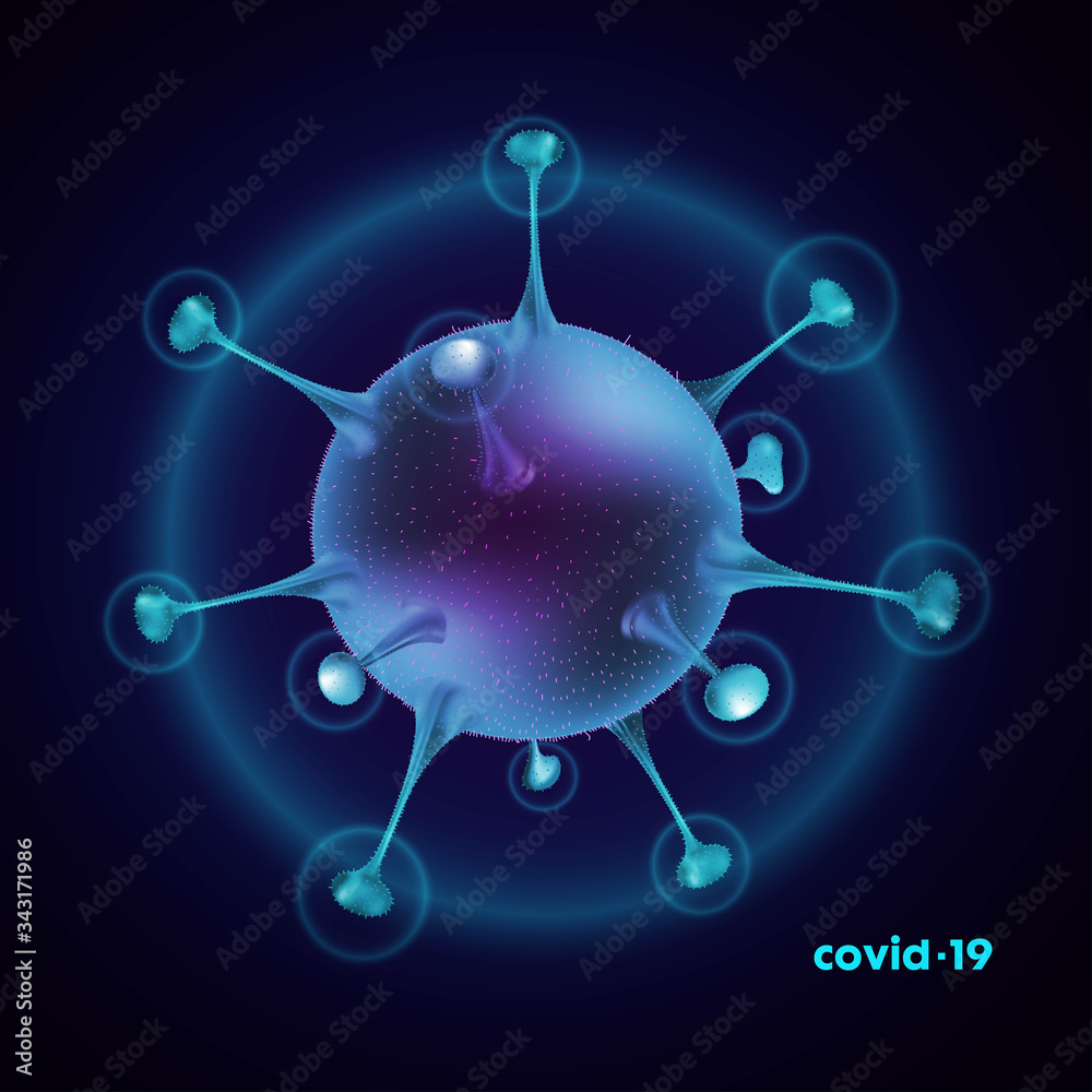 Covid-19 Microscopic Virus Image on black ground Covid-19 Microscopic Virus Image on black ground