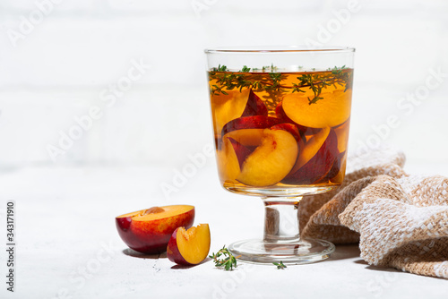 black tea with plum and thyme