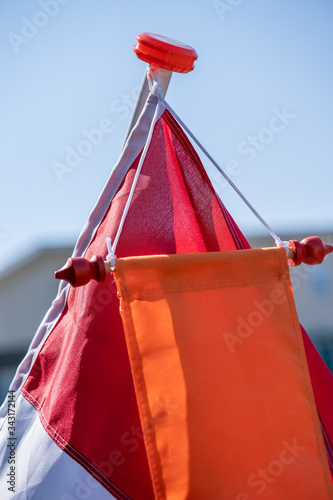 A close up of a dutch national flag