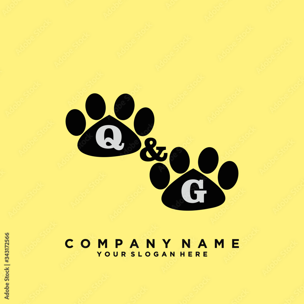 Initial Letter QG Logo With circle Template Vector Initial Letter QG Logo With circle Template Vector