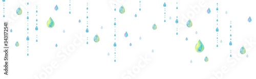 雨のパターン水彩イラスト