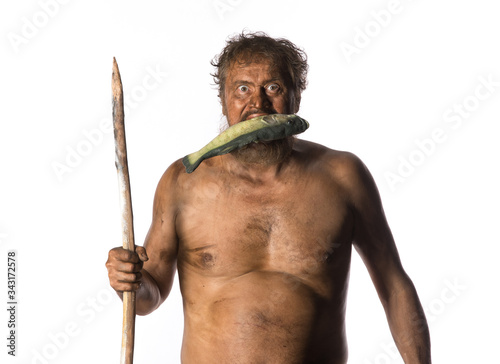 portrait of an ancient caveman