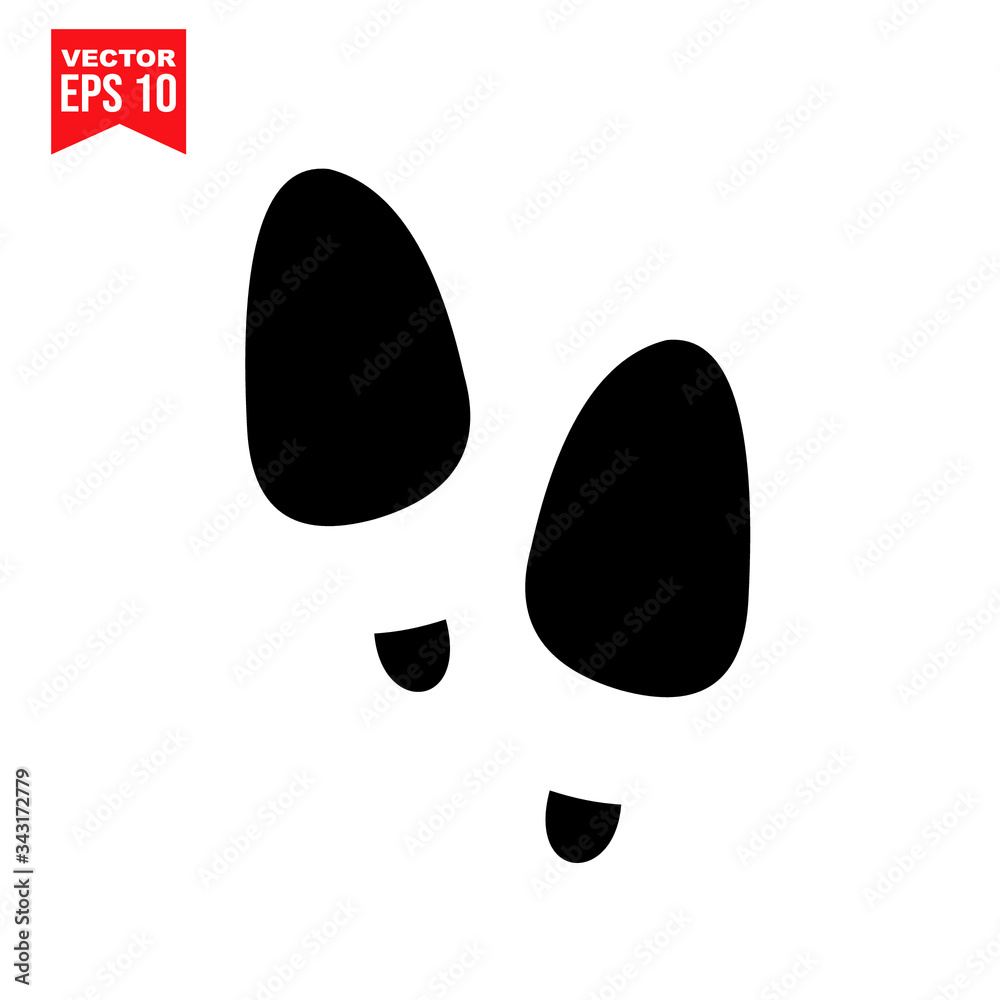 footprints on white background Icon symbol Flat vector illustration for graphic and web design.