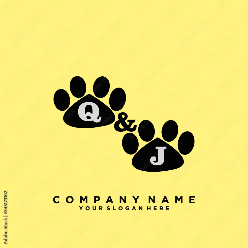 Initial Letter QJ Logo With circle Template Vector Initial Letter QJ Logo With circle Template Vector