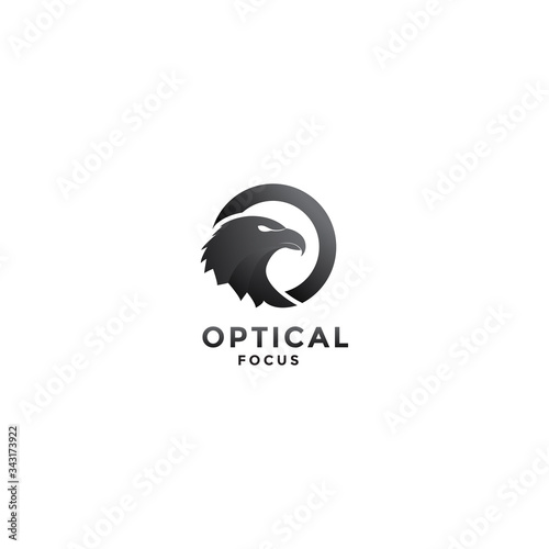 eagle for optic focus logo vector icon illustration
