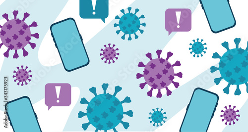 online health technology with smartphones and covid 19 pattern
